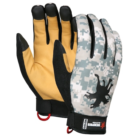 Mcr Safety Gloves, Multi-Task Digital Camo Back, L, PR MD100L